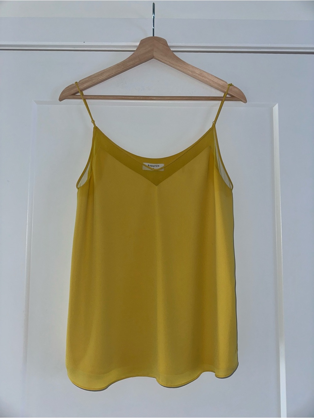 Babaton Aritzia Yellow V-Neck Spaghetti Strap Cami Top, Size S